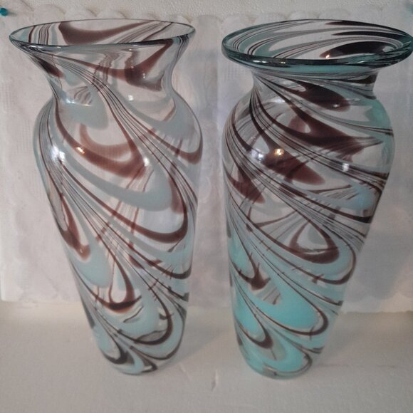 Burton & Burton Handblown Vases, Set of 2 - Picture 1 of 6